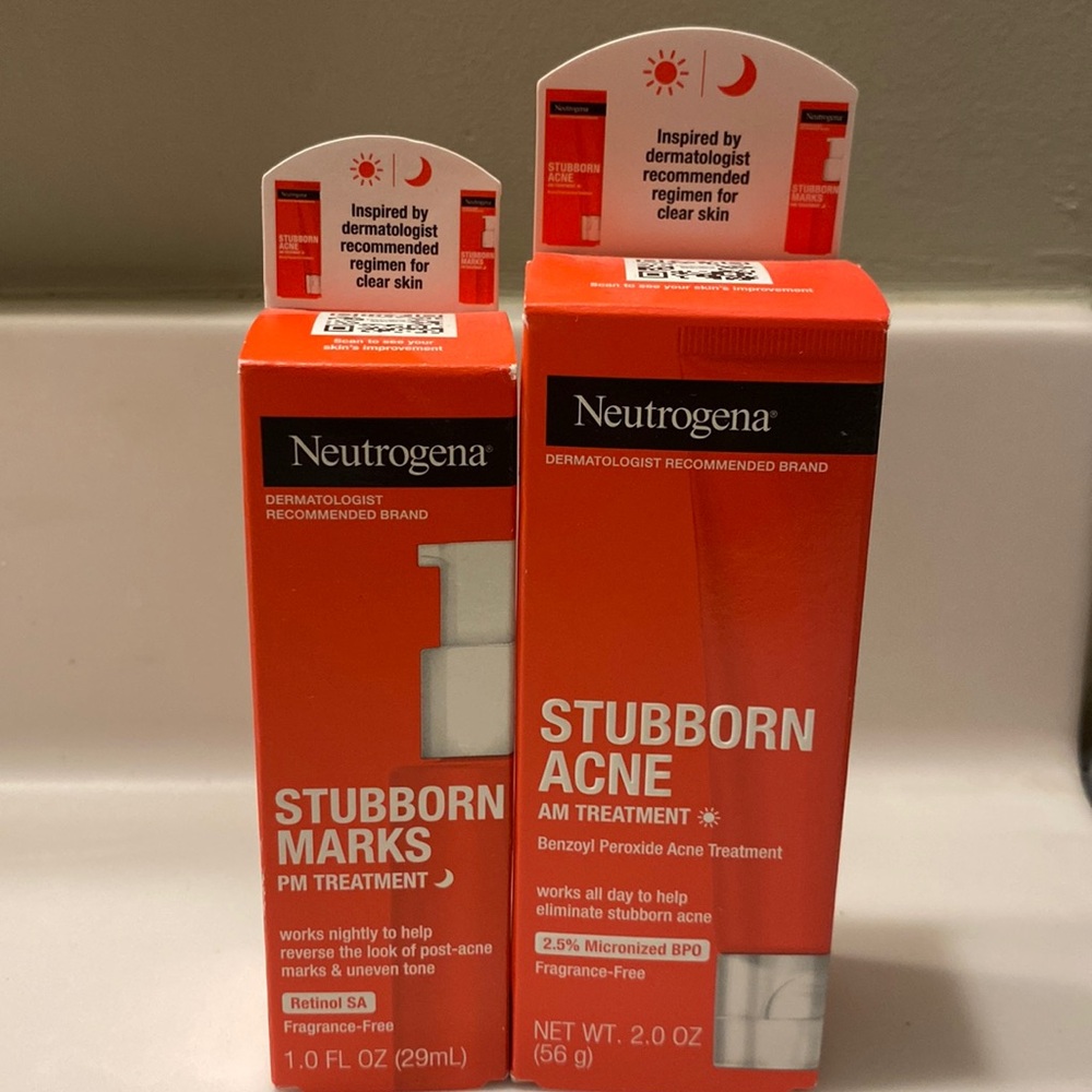 Neutrogenia stubborn acne am and stubborn marks pm